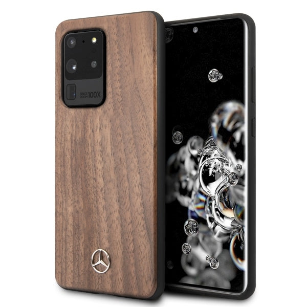 „Mercedes Wood Line Walnut“ dėklas, skirtas „Samsung Galaxy S20 Ultra“ – rudas