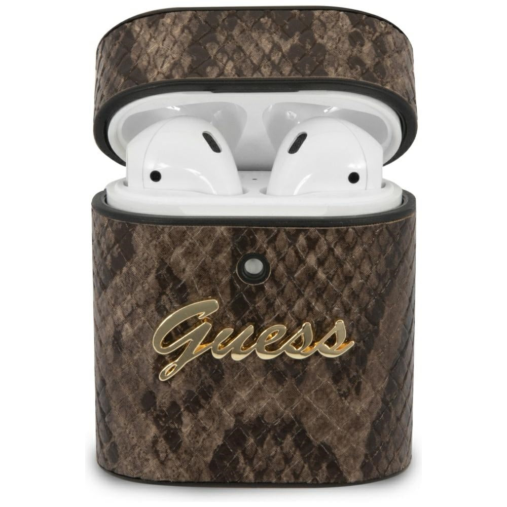 Guess GUACA2PUSNSMLBR AirPods 1/2 cover brown/brown Python Collection