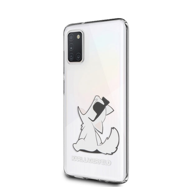 Karl Lagerfeld Choupette Fun dėklas, skirtas Samsung Galaxy A31, permatomas
