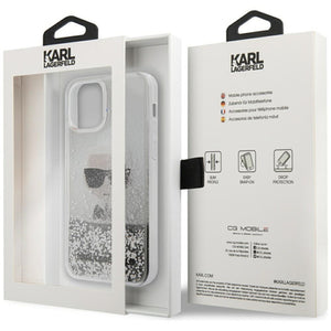 Karl Lagerfeld Ikonik Liquid Glitter case for iPhone 12 mini - silver