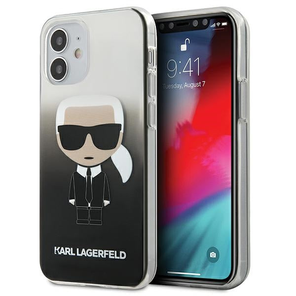 Karl Lagerfeld KLHCP12STRDFKBK iPhone 12 mini 5,4" czarny/juodas kietasis dėklas Gradient Ikonik Karl