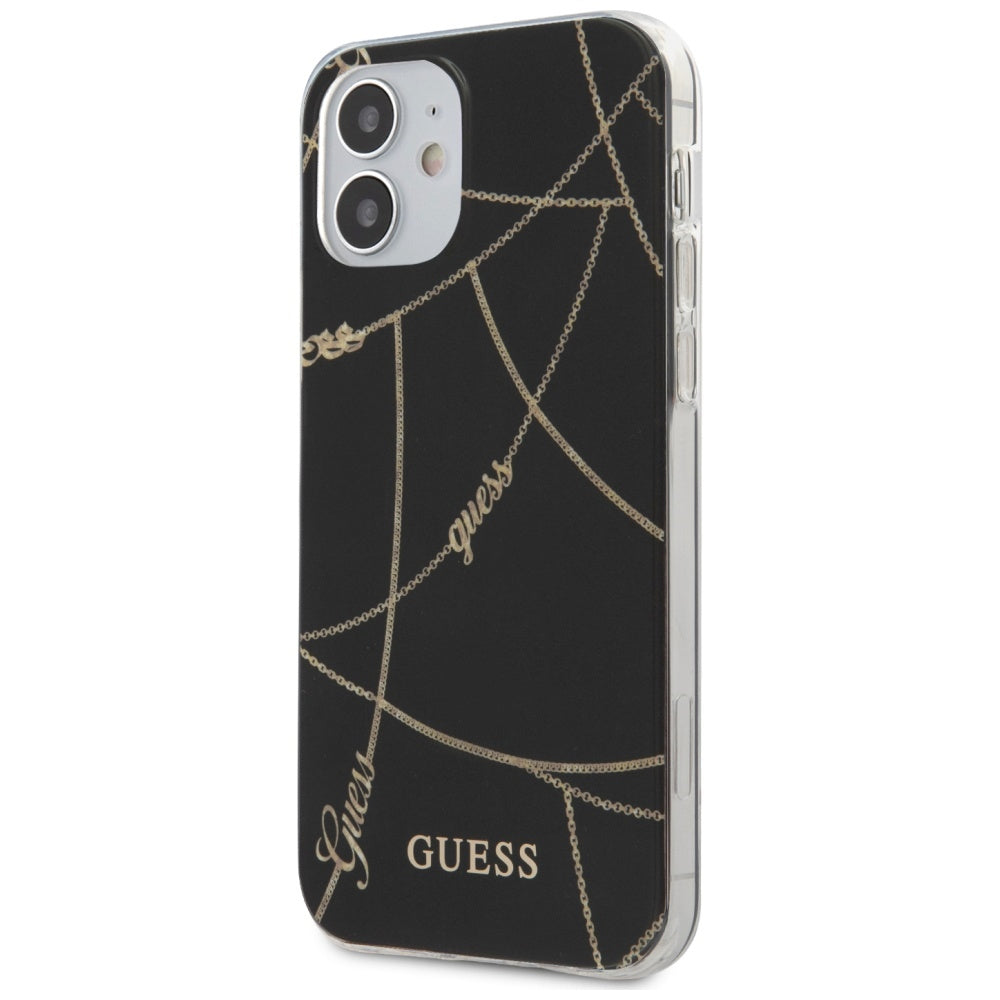 Guess GUHCP12SPCUCHBK iPhone 12 mini 5.4" black/black hardcase Gold Chain Collection