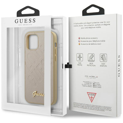 Guess GUHCP12SPUILGLG iPhone 12 mini 5.4" gold/gold hardcase Iridescent Love Script Gold Logo