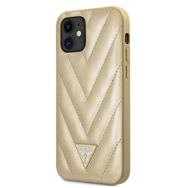 Guess GUHCP12SPUVQTMLBE iPhone 12 mini 5.4" gold/gold hardcase V-Quilted Collection