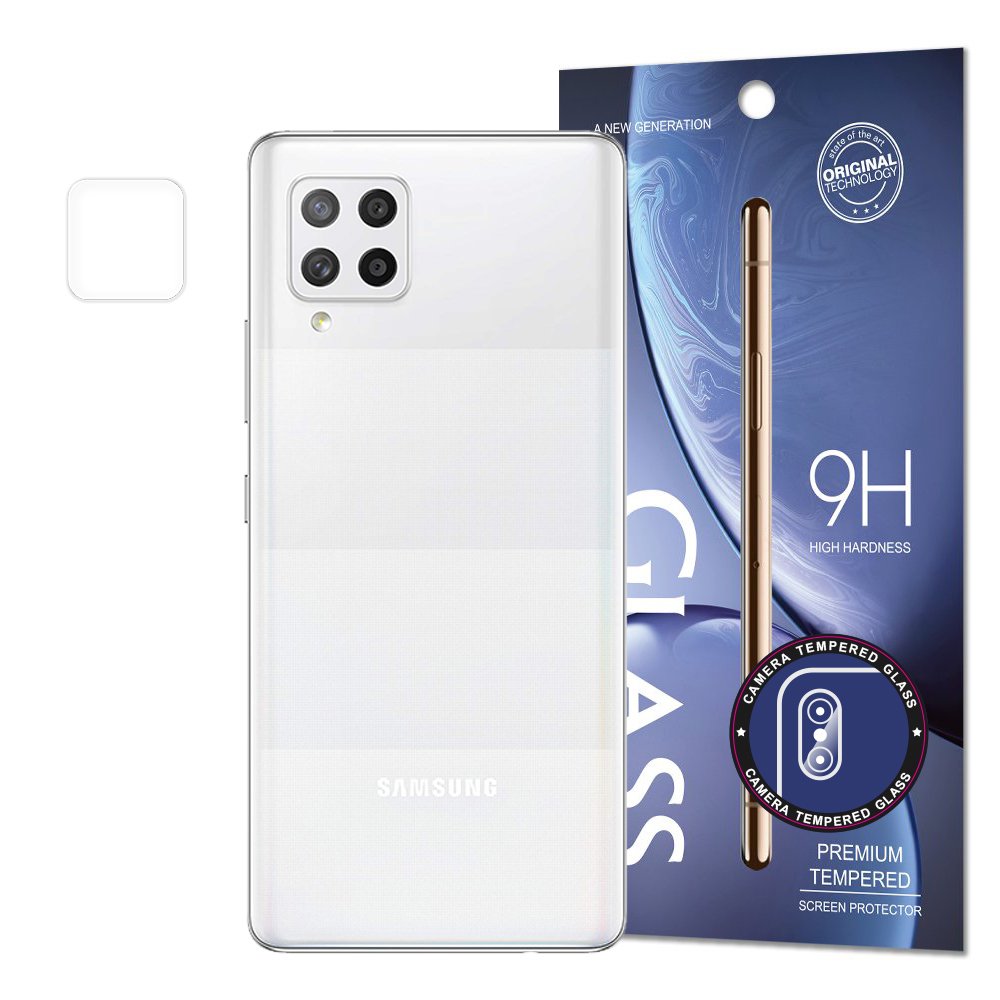 Kamerai skirtas itin patvarus grūdinto stiklo 9H apsauginis stiklas „Samsung Galaxy A42 5G“ (pakuotė – vokas)