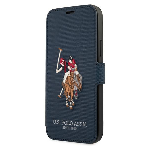 US Polo USFLBKP12MPUGFLNV iPhone 12/12 Pro 6,1 colio granatiškas/navy knyga Polo siuvinėjimo kolekcija