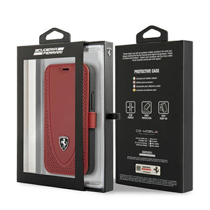 Ferrari FEOGOFLBKP12SRE iPhone 12 mini 5.4" red/red book Off Track Perforated