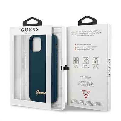 Guess GUHCP12LLSLMGBL iPhone 12 Pro Max 6.7" blue/blue hardcase Metal Logo Script