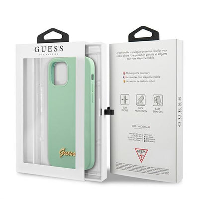 Guess Metal Logo Script Case for iPhone 12 Pro Max 6.7" - Green