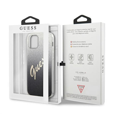 Guess GUHCP12LPCUGLSBK iPhone 12 Pro Max 6.7" black/black hardcase Glitter Gradient Script