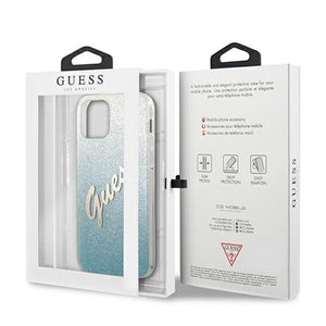 Guess GUHCP12MPCUGLSBL iPhone 12/12 Pro 6.1" blue/blue hardcase Glitter Gradient Script
