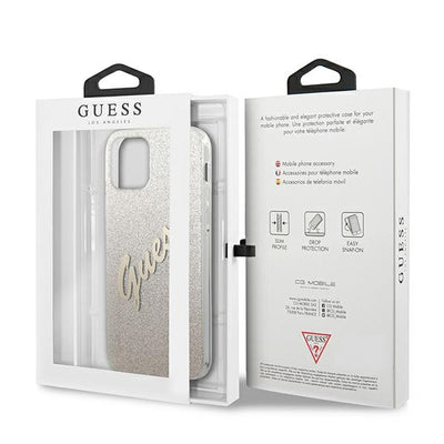 Guess GUHCP12SPCUGLSGO iPhone 12 mini 5.4" gold/gold hardcase Glitter Gradient Script