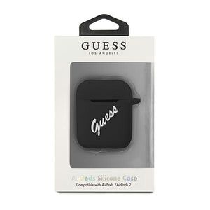 Guess GUACA2LSVSBW AirPods cover black/white Silicone Vintage