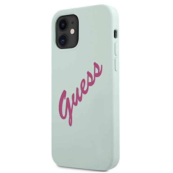 Guess GUHCP12SLSVSBF iPhone 12 mini 5.4" blue fuchsia/blue fuschia hardcase Silicone Vintage