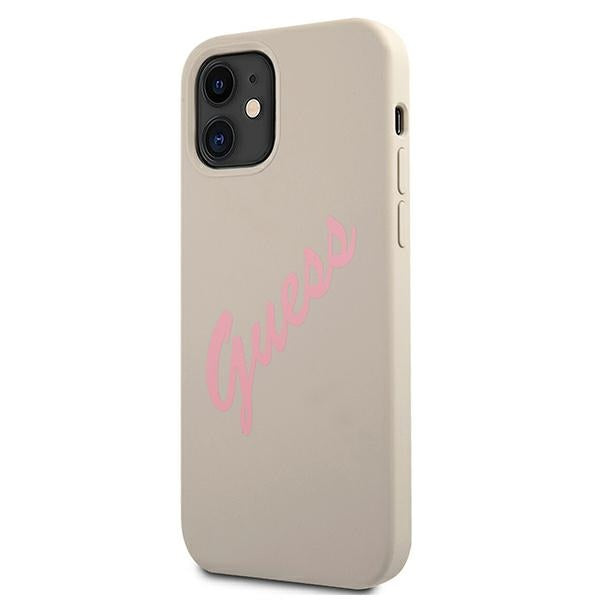 Guess GUHCP12SLSVSGP iPhone 12 mini 5.4" gray pink/grey pink hardcase Silicone Vintage