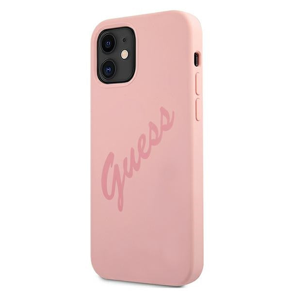 Guess GUHCP12SLSVSPI iPhone 12 mini 5.4" pink/pink hardcase Script Vintage