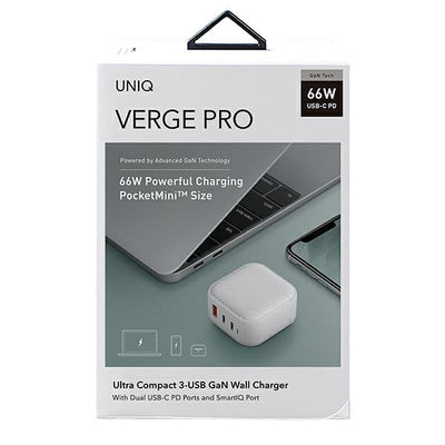 Uniq Verge Pro 66W GaN USB-C wall charger - white