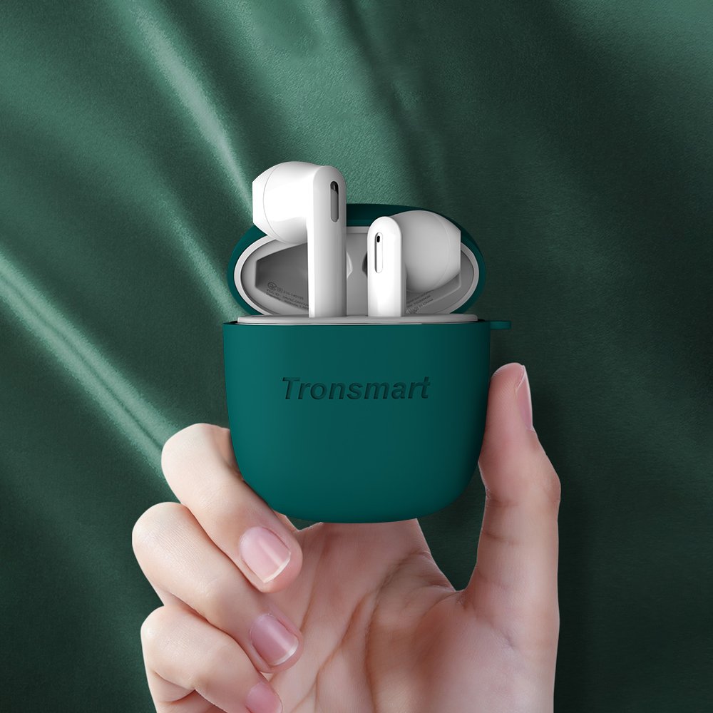 „Tronsmart“ ausinių dėklas, silikoninis dėklas, skirtas „Tronsmart Onyx Ace Pro“ / „Onyx Ace“ ausinėms, juodas