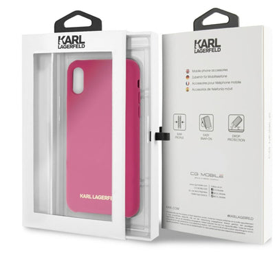 Karl Lagerfeld Silicone iPhone X/Xs Hardcase - Fuchsia
