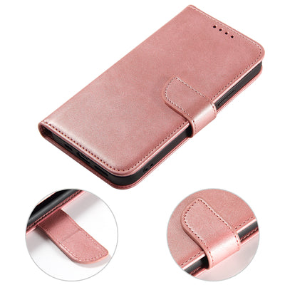 Magnet Case elegant bookcase type case with kickstand for iPhone 13 Pro Max pink