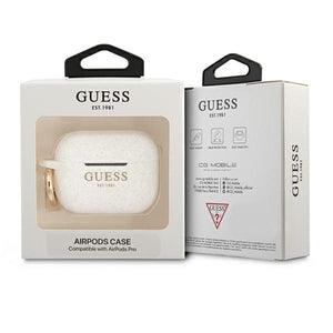 Guess GUAPSGGEH AirPods Pro cover white/white Silicone Glitter
