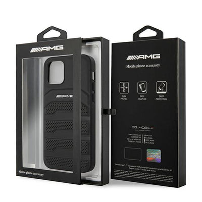 AMG Leather Debossed Lines case for iPhone 12 mini - black