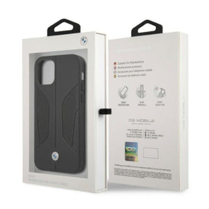 BMW Leather Perforated Sides Case for iPhone 12 Pro Max - Black