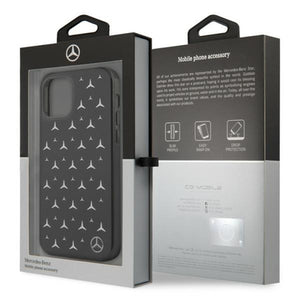 Mercedes Silver Stars Pattern Case for iPhone 12 / iPhone 12 Pro - Black