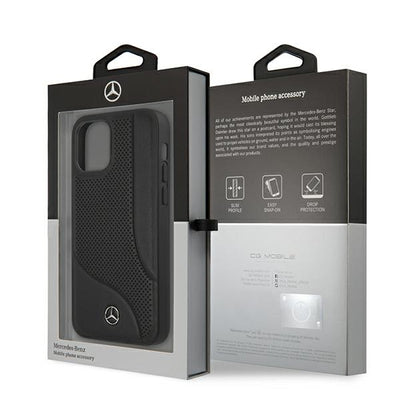 Mercedes Leather Perforated Area Case for iPhone 12 mini - Black