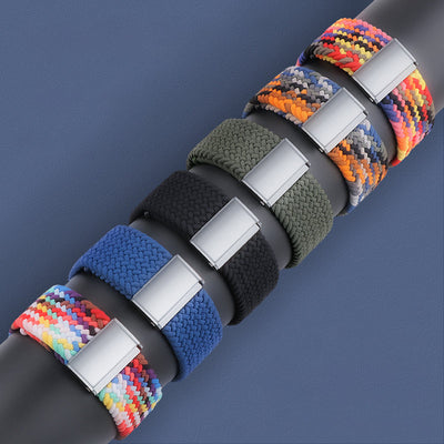 Braided Fabric Bracelet Strap Fabric Band for Apple Watch 38 / 40 / 41 mm - Black and White