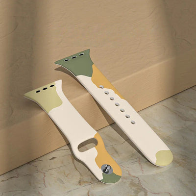 Strap Moro Band for Apple Watch Ultra / 9 / 8 / 7 / 6 / SE / 5 / 4 / 3 / 2 (49mm / 45mm / 44mm / 42mm) Silicone Strap Watch Bracelet Pattern 2