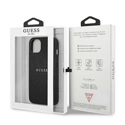 Guess Saffiano Strap Case for iPhone 13 mini 5.4" - Black