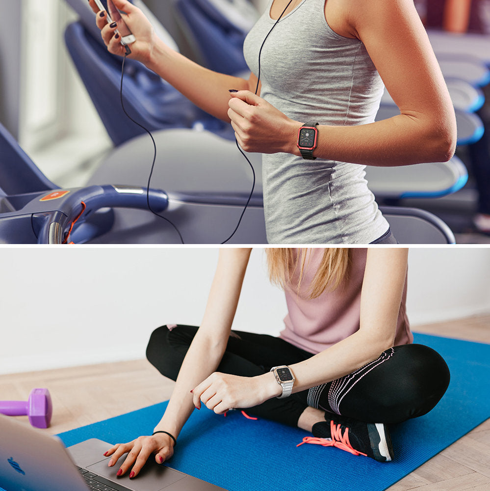 Apsauginis dirželis „Apple Watch 38/40/41mm“ šarvuotam dėklui – pilkas, sidabrinis