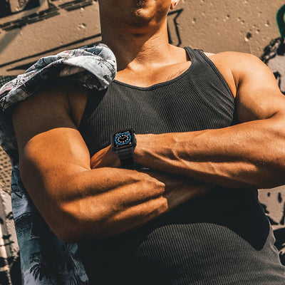 Protect Strap Band for Apple Watch 38/40/41mm Armored Case Strap - Gray, Silver