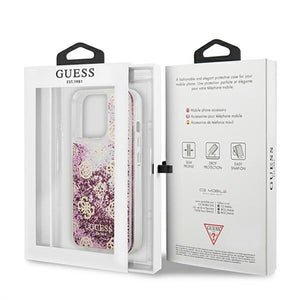 Guess GUHCP13LLGPEPI iPhone 13 Pro / 13 6,1" różowy/pink hardcase Peony Liquid Glitter