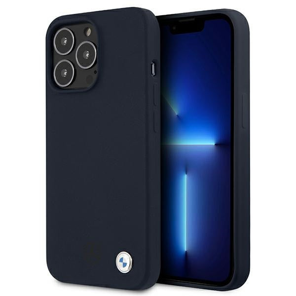 BMW silikoninis „Signature“ dėklas, skirtas „iPhone 13 Pro Max 6.7“ – tamsiai mėlynas