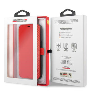 Ferrari FESAXFLBKP13SRE iPhone 13 mini 5.4" red/red book On Track Carbon Stripe