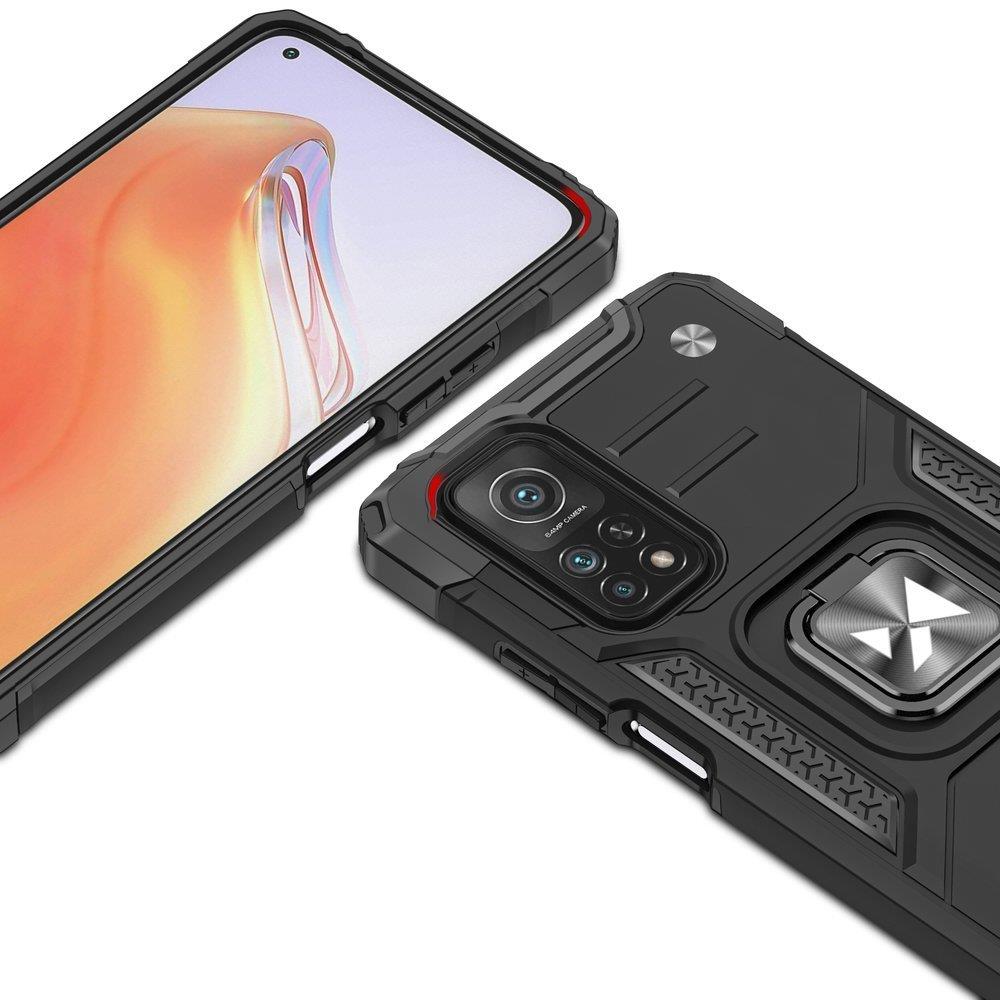 „Wozinsky Ring Armor“ tvirtas hibridinis dėklas + magnetinis laikiklis „Mi Poco M4 Pro 5G“ / „Redmi Note 11 5G“ (Kinija) / „Redmi Note 11T 5G“ / „Redmi Note 11S 5G“, juodas