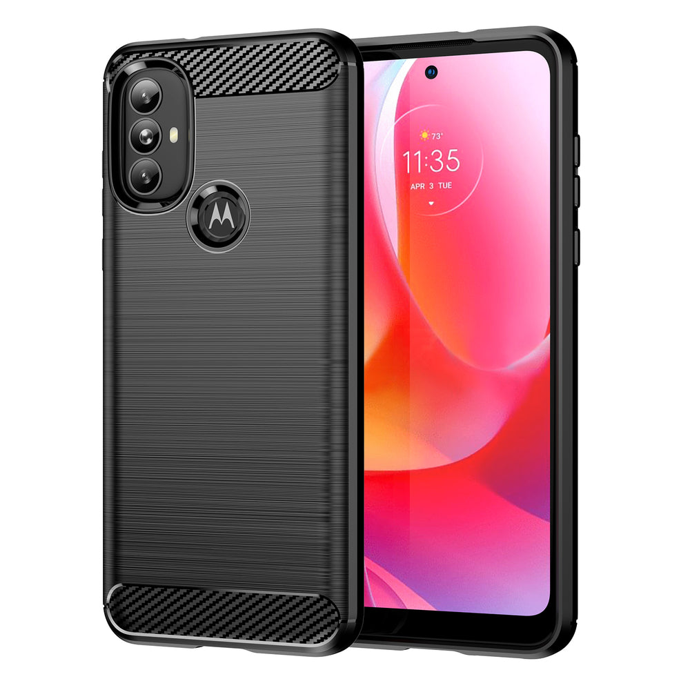 Anglies pluošto dėklas, lankstus dėklas Motorola Moto G Power 2022, juodas