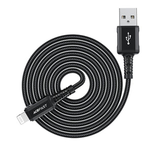 Acefast MFI USB - Lightning cable 1.8m, 2.4A black (C4-02 A Black)