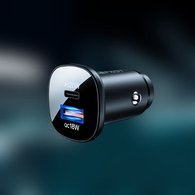 Acefast car charger 38W USB Type C / USB, PPS, Power Delivery, Quick Charge 3.0, AFC, FCP black (B1 black)
