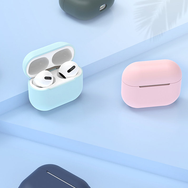 Ausinių dėklas, skirtas „AirPods 2“ / „AirPods 1“, minkštas silikoninis ausinių dėklas, rožinis (C dėklas)