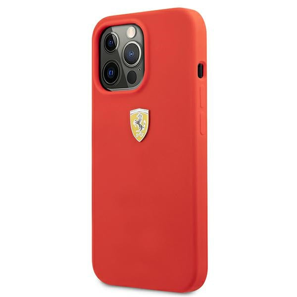 Ferrari FESSIHCP13XRE iPhone 13 Pro Max 6,7" raudonas/raudonas kietas silikoninis dėklas