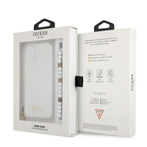 Guess GUHCP13MKPSWH iPhone 13 6.1" Transparent hardcase White Pearl
