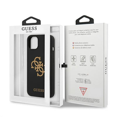 Guess Silicone 4G Logo Case for iPhone 13 - Black