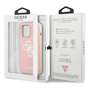 Guess GUHCP13LLS4GWPI iPhone 13 Pro / 13 6.1" pink/pink hard case Silicone 4G Logo