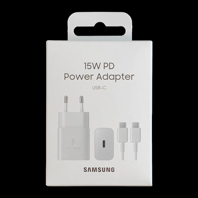 Samsung EP-T1510XWEGEU USB-C 15W PD AFC wall charger + USB-C cable - white