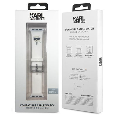 Karl Lagerfeld Silicone Karl Heads Strap for Apple Watch 38 / 40 / 41 mm - white