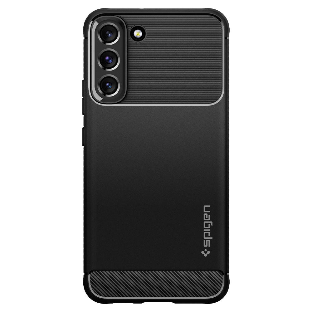 „Spigen Rugged Armor“ dėklas, skirtas „Samsung Galaxy S22“ – matinės juodos spalvos