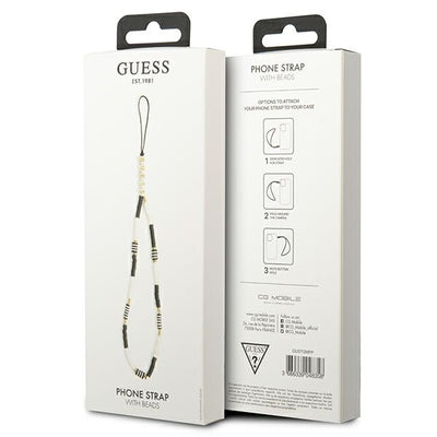 Guess pendant GUSTBCKH Phone Strap black-white/black-white Heishi Beads